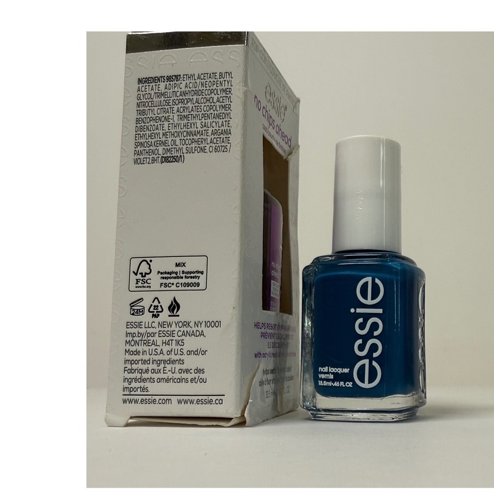 Essie Nail Polish + Top Coat Bundle Put It On Ice 1842 Cobalt Blue Creme New - Picture 2 of 6